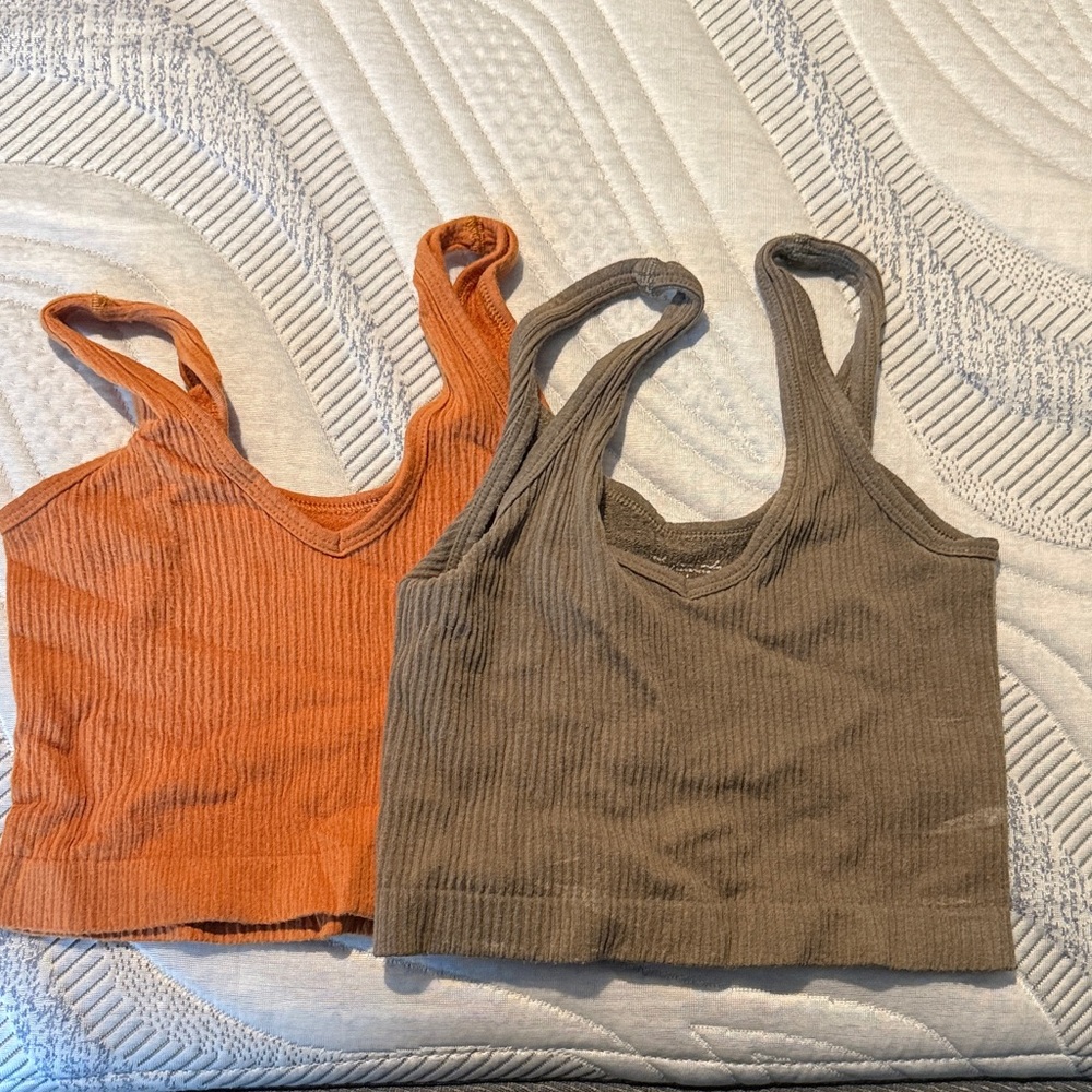 Women's Ribbed bralette - Orange and safe